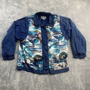 Vintage 90s Lavon Petites WindBreaker Womens Petite Small Nautical Colorful